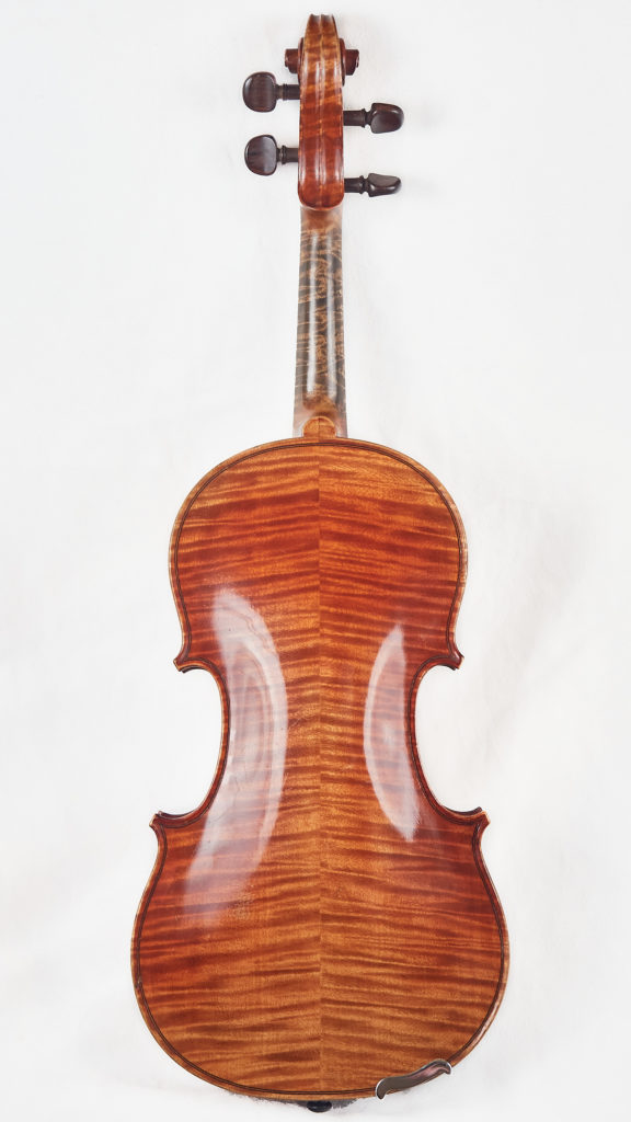 Back of antique violin